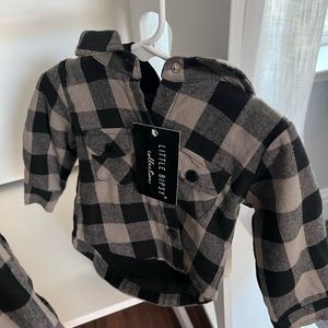 Little bipsy mushroom hooded flannel